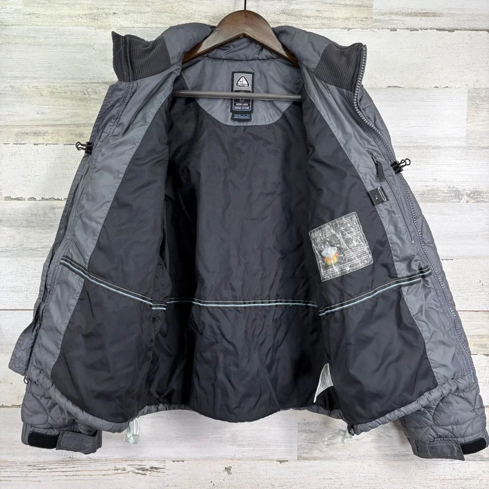 Nike ACG‎ Boys 3 in 1 Compatible Gray Quilted Puffer Jacket Outer Layer L 12 14